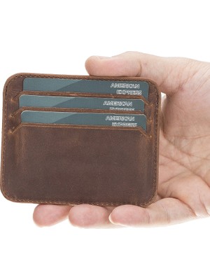 Gp Iguana Pedro Slim Deri Kartlık G2 Antik Kahve