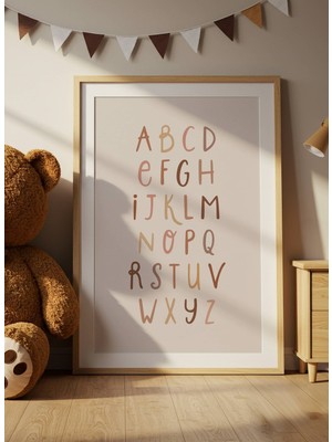 Fuart.Co Alfabe Dijital Baskı Posteri (Çerçevesiz) Çocuk Odası Için Poster Nufu