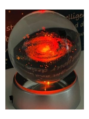 Katre46 Samanyolu Plastik Altlıklı Işıklı Cam Küre 6cm