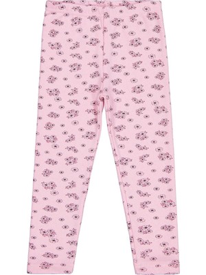 Civil Girls Çıtır Çiçek Desenli 6-9 Yaş Tayt - Pembe 9-10 Yaş