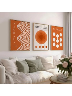 Pam Studio Bauhaus Stilinde Modern Geometrik 3’lü Poster Seti – Minimalist Duvar Dekoru Tablo