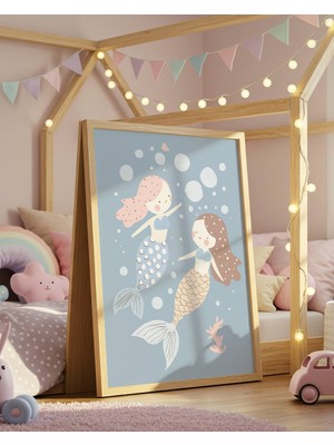 Fuart.Co Iki Denizkızı Dijital Baskı Posteri (Çerçevesiz) Çocuk Odası Için Poster Nufu