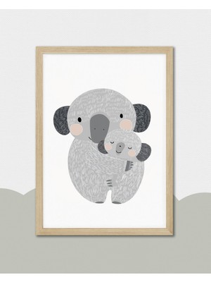 Fuart.Co Fil ve Yavrusu Dijital Baskı Posteri (Çerçevesiz) Çocuk Odası Için Poster Nufu