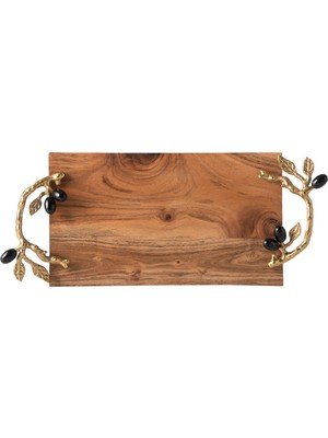 Mudo Home OLIVE AHŞAP DEKORATİF TEPSİ 50X20X6CM