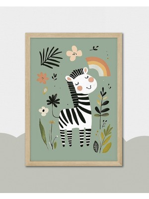Fuart.Co Zebra Dijital Baskı Posteri (Çerçevesiz) Çocuk Odası Için Poster Nufu