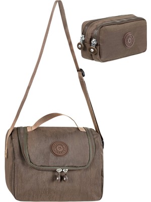 Çantaland 2’li Set Krinkıl Kumaş Termal Beslenme Çantası + Çift Bölmeli Kalemlik