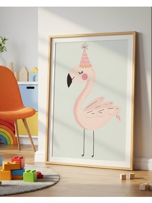 Fuart.Co Flamingo Dijital Baskı Posteri (Çerçevesiz) Çocuk Odası Için Poster Nufu