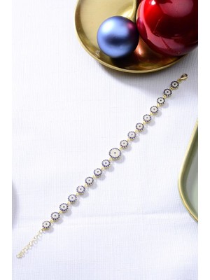 Innuendo 925 Ayar Gümüş Gold Nazar Boncuğu Bileklik