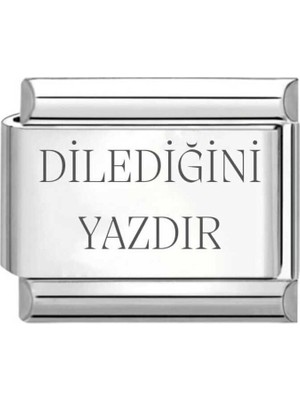 Sakura Accessories Kişiselleştirilebilir Dilediğini Yazdır Çelik Italyan Charm Bileklik Ek Linki