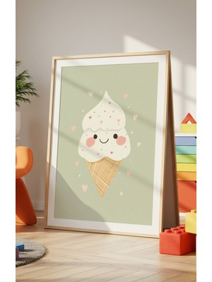 Fuart.Co Dondurma Dijital Baskı Posteri (Çerçevesiz) Çocuk Odası Için Poster Nufu
