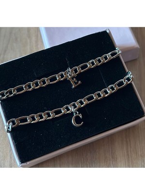 Sakura Accessories Kararmaz Çelik 2 Li Harfli Bileklik Sevgili , Çift , Arkadaş , Bilekliği