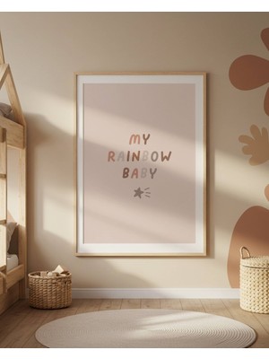 Fuart.Co My Rainbow Baby Dijital Baskı Posteri (Çerçevesiz) Çocuk Odası Için Poster Nufu