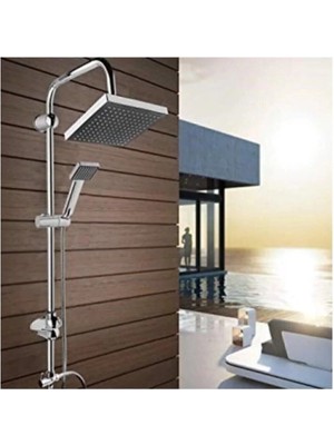 Argesco Mühendislik Epilons Robot Tepe Duş Sistemi Yağmurlama Duş Seti Krom Siyah Kare