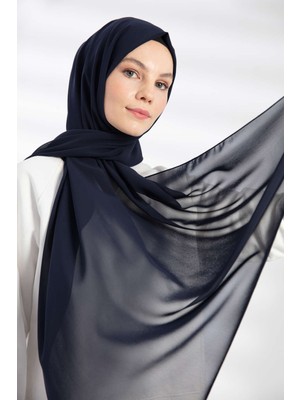 Lacivert Balse Şifon Şal