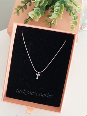 Sakura Accessories Çelik Silver Rodyum  Kaplama Harf Kolye T Harfi