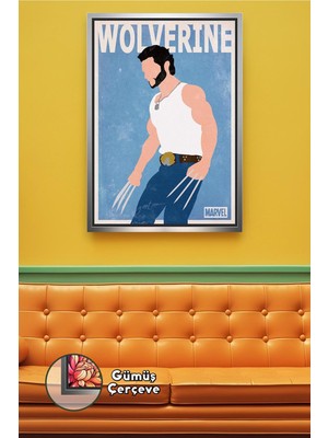 KOSS Dijital Wolverine Marvel Süper Karakter Duvar Dekorasyonu Minimal Salon Genç Odası Çerçeveli Kanvas Tablo