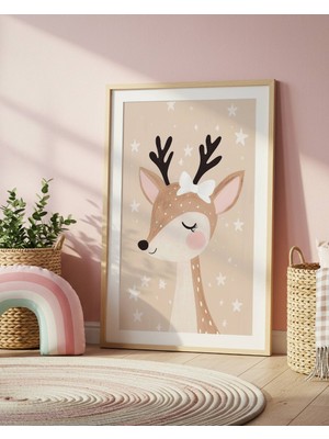 Fuart.Co Geyik Dijital Baskı Posteri (Çerçevesiz) Çocuk Odası Için Poster Nufu