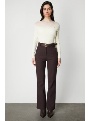 On Fashion On Beli Kemerli Ispanyol Paça Pantolon