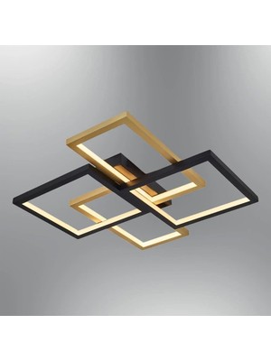 Özcan Aydınlatma 4158-2-20 Square 4'lü Plafonyer Siyah-Eskitme