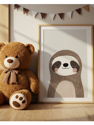 Fuart.Co Tembel Dijital Baskı Posteri (Çerçevesiz) Çocuk Odası Için Poster Nufu