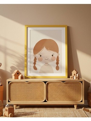 Fuart.Co Sevimli Kız Dijital Baskı Posteri (Çerçevesiz) Çocuk Odası Için Poster Nufu