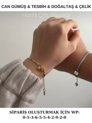 Sakura Accessories Italyen Çift Harflı Bileklik Sevgili Hediyesi