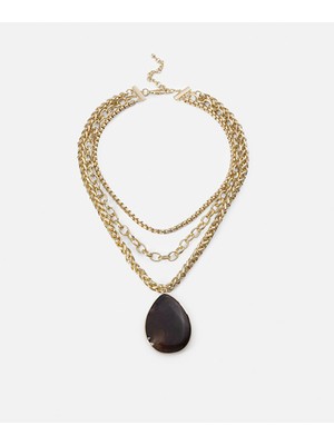 İpekyol Reçine Uçlu Zincir Kolye Seti IS1260051024265