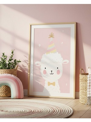 Fuart.Co Sevimli Kuzu Dijital Baskı Posteri (Çerçevesiz) Çocuk Odası Için Poster Nufu