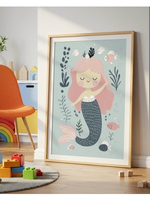 Fuart.Co Denizkızı Dijital Baskı Posteri (Çerçevesiz) Çocuk Odası Için Poster Nufu