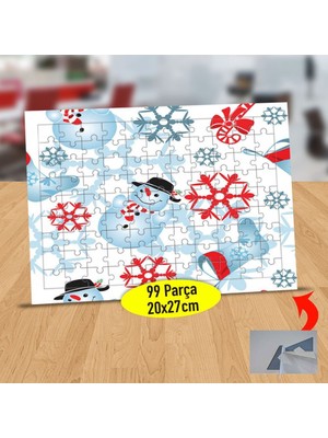 Asilmeydan Kardan Adam ve Kar Kristalleri 99 Parça Puzzle Yapboz Tablo-40