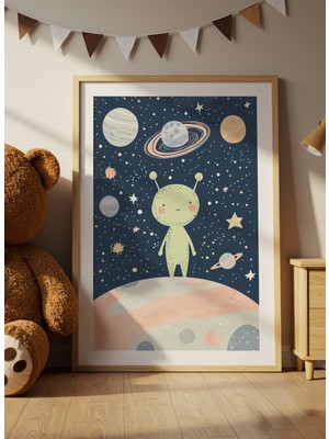 Fuart.Co Uzaylı Dijital Baskı Posteri (Çerçevesiz) Çocuk Odası Için Poster Nufu