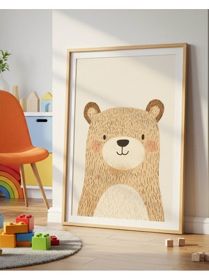 Fuart.Co Sevimli Ayıcık Dijital Baskı Posteri (Çerçevesiz) Çocuk Odası Için Poster Nufu