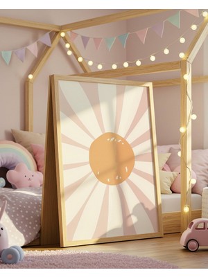 Fuart.Co Papatya ve Güneş Dijital Baskı Posteri (Çerçevesiz) Çocuk Odası Için Poster Nufu