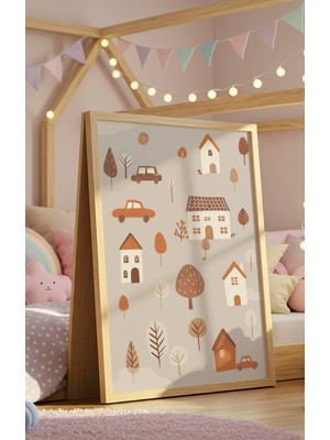 Fuart.Co Mahalle Dijital Baskı Posteri (Çerçevesiz) Çocuk Odası Için Poster Nufu
