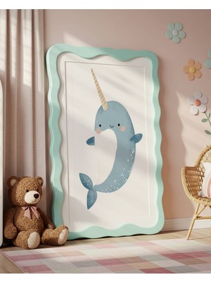 Fuart.Co Unicorn Balık Dijital Baskı Posteri (Çerçevesiz) Çocuk Odası Için Poster Nufu