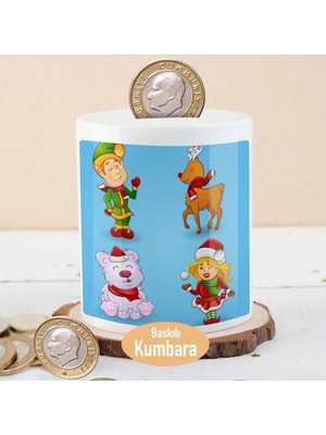 Asilmeydan Noel Kıyafetli Arkadaşlar Baskılı Para Birikim Kumbarası-214758