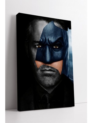 KOSS Dijital Batman Maskesi Parçalı Portre Kanvas Tablo Karanlık Stil Modern Çizgi Roman Duvar Dekoru
