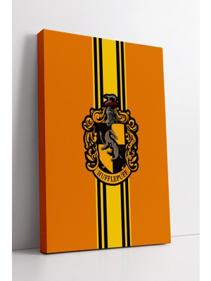 KOSS Dijital Hufflepuff Arması Temalı Sarı Siyah Büyücülük Okulu Duvar Dekoru Kanvas Tablo Modeli