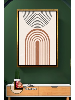 KOSS Dijital Bohem Duvar Tablosu Geometrik Desenli Salon Duvar Dekoru Ev Ofis Duvar Süsü Çerçeveli Kanvas Tablo