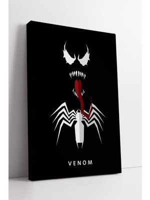 KOSS Dijital Venom Minimal Tasarım Kanvas Tablo Marvel Çizgi Roman Stilinde Modern Duvar Dekorasyonu