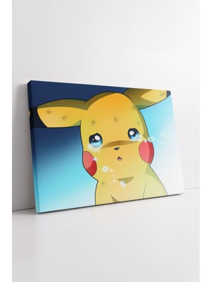 KOSS Dijital Ağlayan Pikachu Anime Karakter Kanvas Tablo Çocuk Odası Için Sevimli Dekoratif Duvar Sanatı