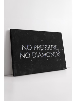 KOSS Dijital No Pressure No Diamonds Yazılı Motivasyon Kanvas Tablo Modern Sözlü Çalışma Ofisi Duvar Dekoru