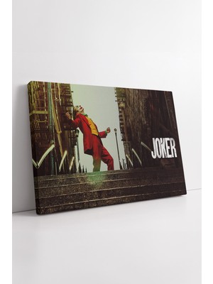KOSS Dijital Joker Merdiven Sahnesi Sinematik Atmosferli Renkli Modern Duvar Dekoru Kanvas Tablo