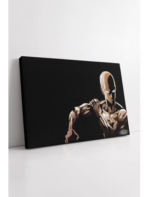 KOSS Dijital One Punch Man Saitama Minimal Karanlık Stil Güçlü Çizim Anime Temalı Modern Dekoratif Kanvas Tablo