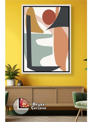 KOSS Dijital Soyut Geometrik Duvar Tablosu Modern Salon Duvar Dekoru Ev Ofis Için Şık Çerçeveli Kanvas Tablo