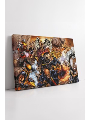 KOSS Dijital X-Men Marvel Kahramanları Epik Savaş Sahnesi Renkli Çizim Genç Odası Salon Dekor Kanvas Tablo
