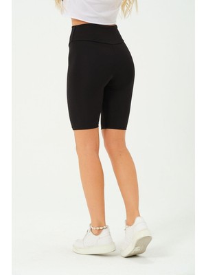 Rich Kadın Toplayıcı Yüksek Bel Kısa Tayt Esnek Spor Tayt