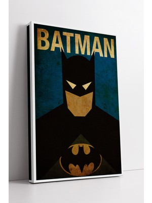 KOSS Dijital Retro Batman Minimal Kanvas Duvar Tablosu Modern Ev Dekoru ve Genç Odası Için Şık Tasarım
