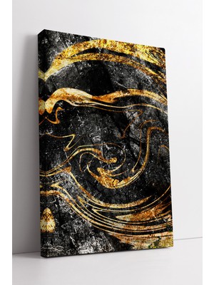 KOSS Dijital Siyah Altın Soyut Modern Sanat Deseni Lüks Ev Ofis Dekoru Için Dekoratif Kanvas Tablo