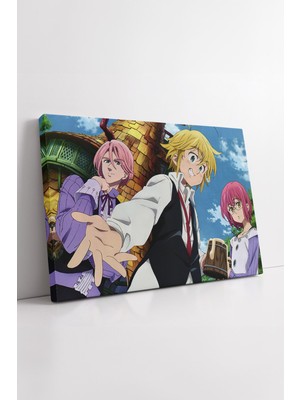 KOSS Dijital Nanatsu No Taizai Anime Kanvas Tablo Meliodas Karakterli Renkli Çizim Genç Odası Duvar Dekoru